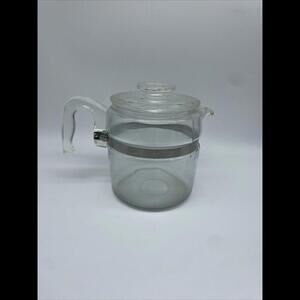 Pyrex Flameware 6 Cup Glass Coffee Percolator 7756 B vintage